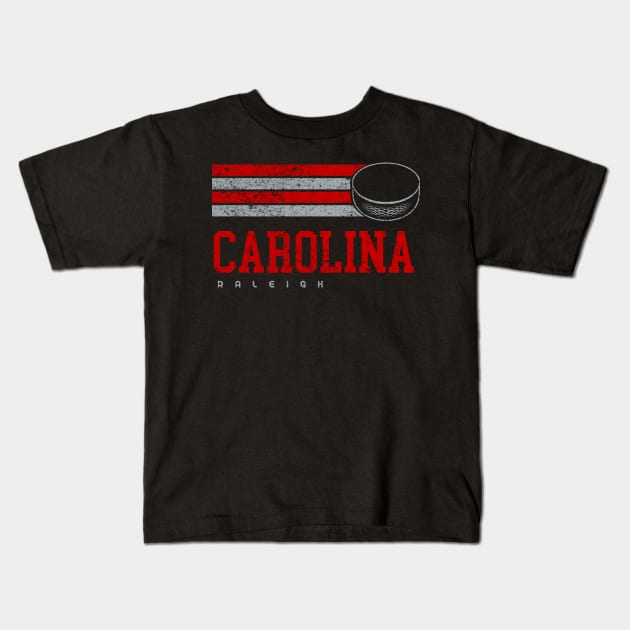 Carolina Hockey Retro Vintage Stripes Kids T-Shirt by Ruffeli